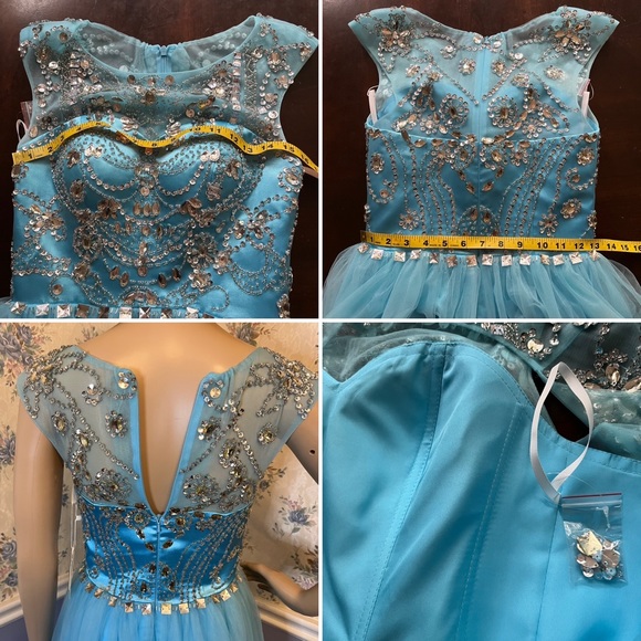 Tideclothes Light Blue Formal Maxi Bridesmaid Ball Gown Prom Dress, Size 2 - Picture 10 of 10
